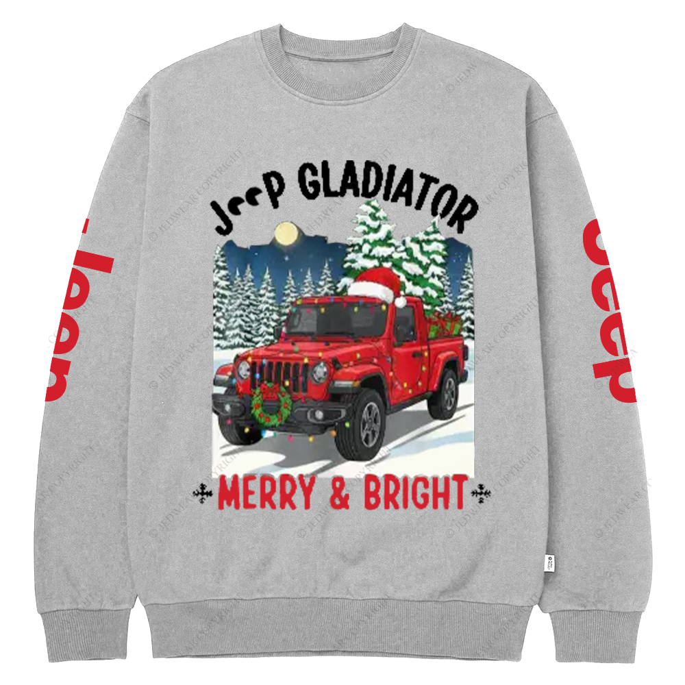 Merry Christmas Bright Gladiator Jp Crew Neck Sweatshirt