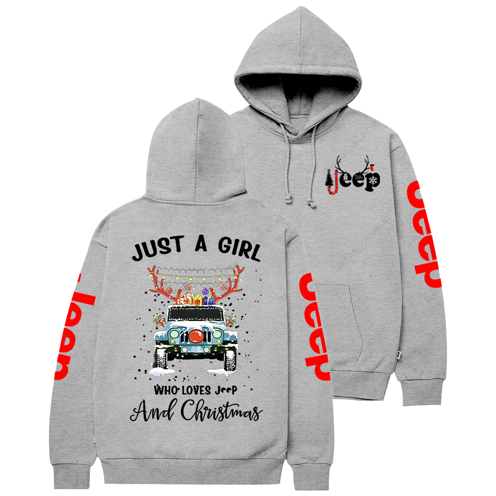 Just A Girl Who Loves Car And Christmas Jp Casual Hoodie