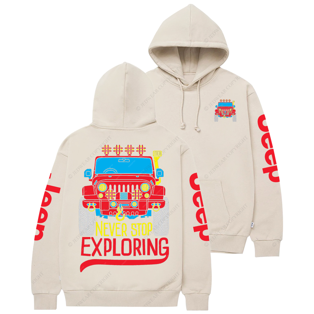 Never Stop Exploring Retro Style Jp Casual Hoodie