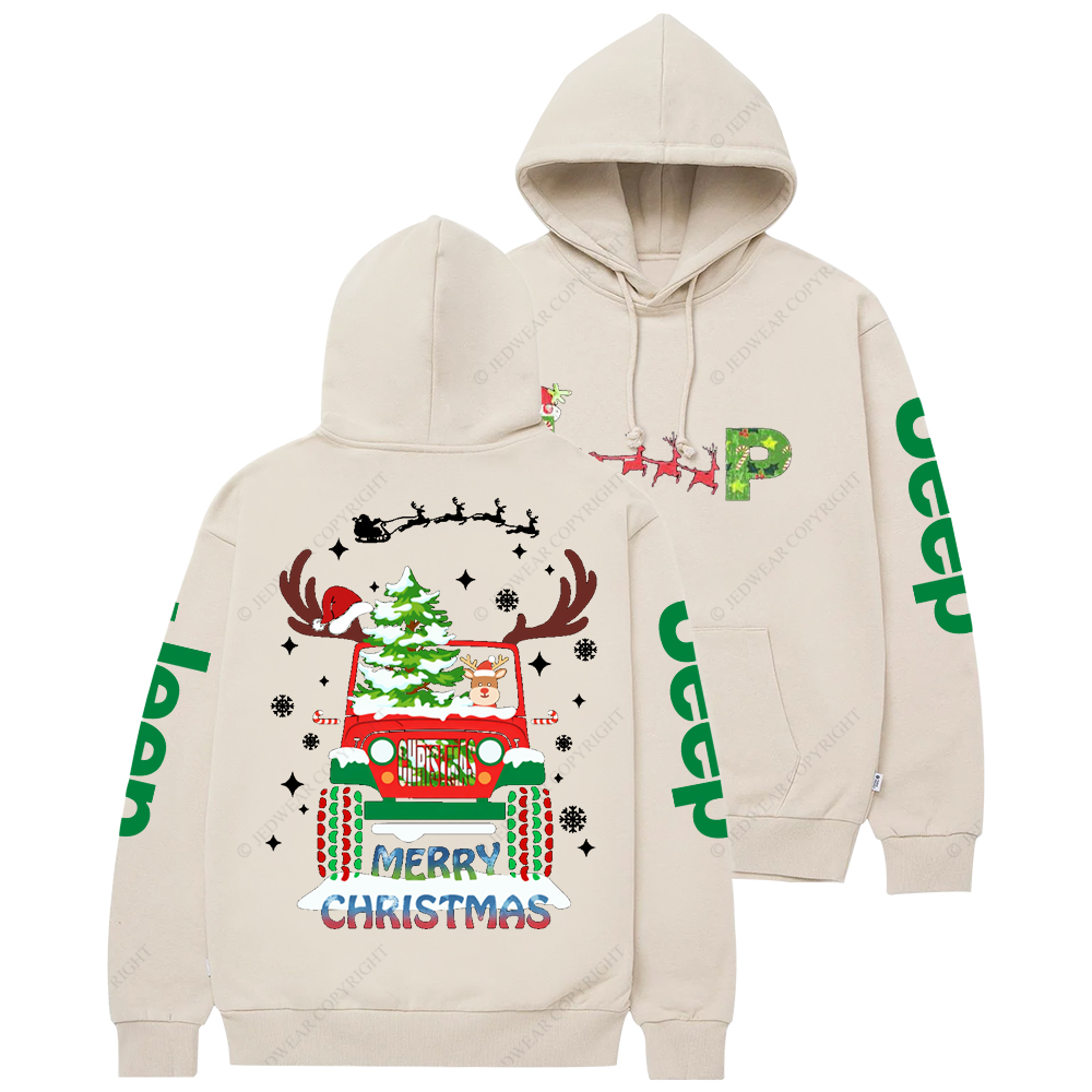 Merry Christmas Sleigh Elk Jp Casual Hoodie