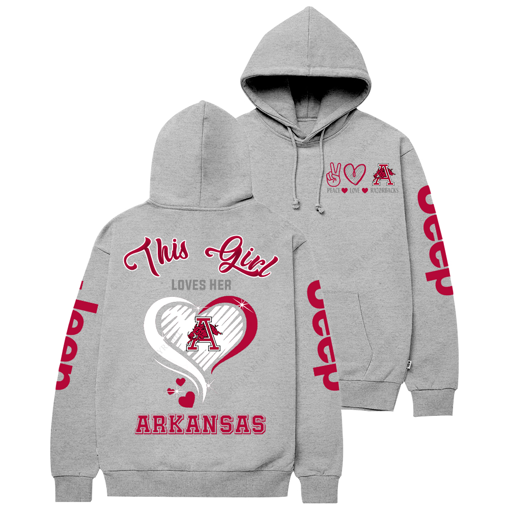This Girl Loves Her Arkansas Razorbacks Jp Casual Hoodie