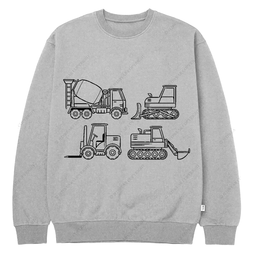 4 Construction Trucks Jp Crew Neck Sweatshirt