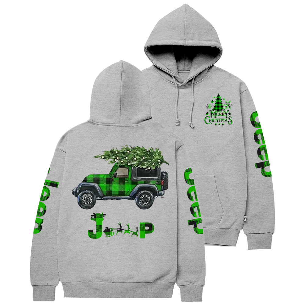 Merry Christmas Green Black Plaid Jp Casual Hoodie