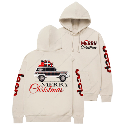 Merry Christmas Red And Black Plaid Jp Casual Hoodie
