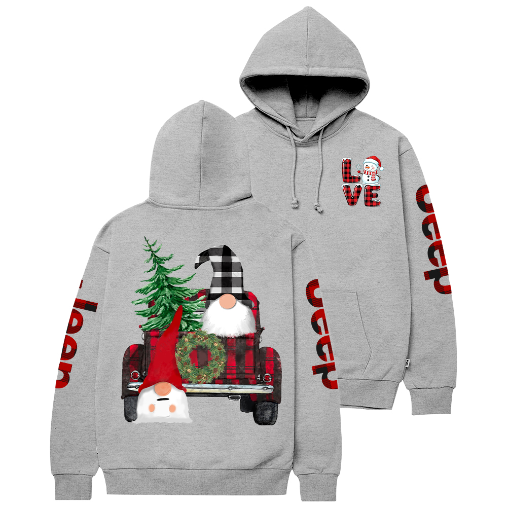 Merry Christmas Gnome Red And Black Plaid Jp Casual Hoodie