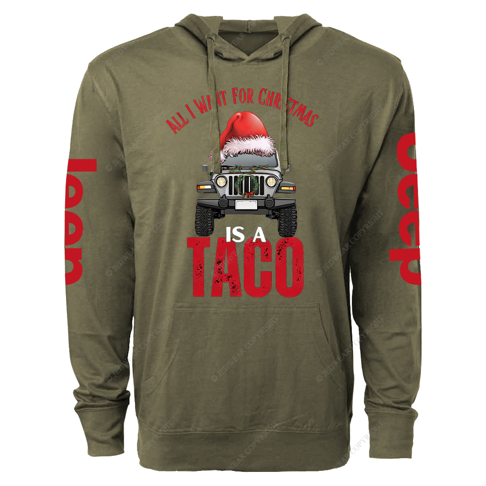 All I Want For Christmas Is A Taco Jp Oversized Lightweight Hoodie   