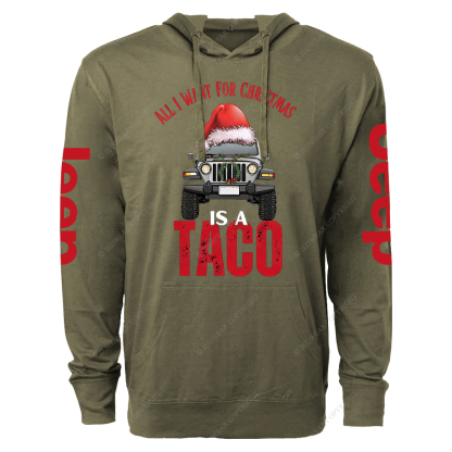All I Want For Christmas Is A Taco Jp Oversized Lightweight Hoodie   