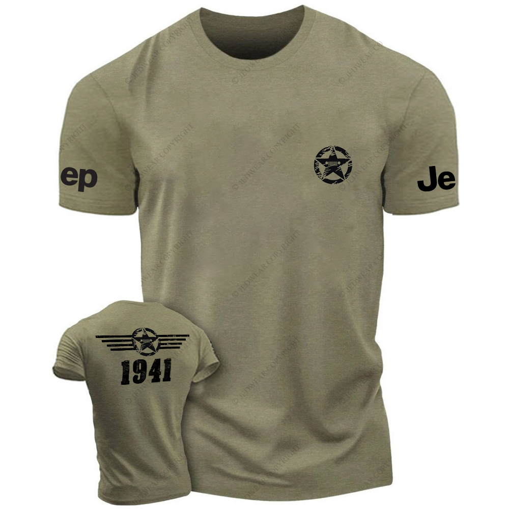 JP Created Times Since 1941 Military Star Front And Rear Design JP T-Shirt