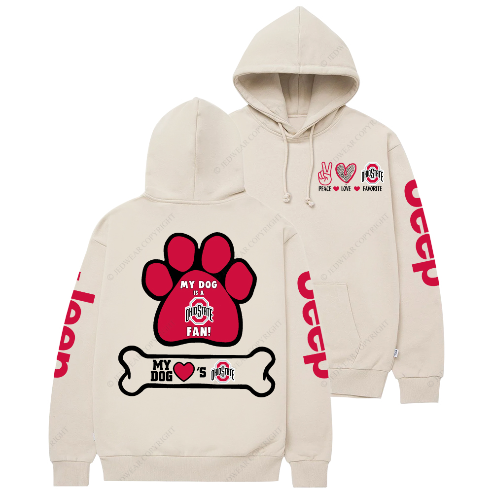 Ohio State Buckeyes Paw Print Jp Casual Hoodie