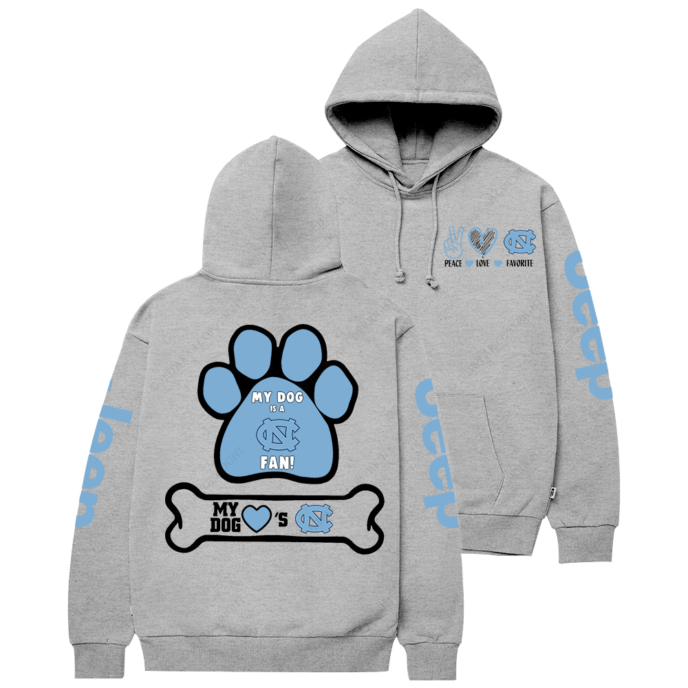 North Carolina Tar Heels Paw Print Jp Casual Hoodie