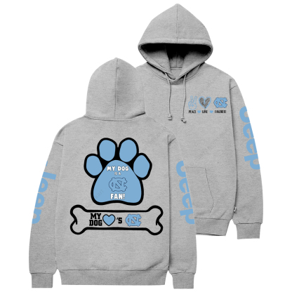 North Carolina Tar Heels Paw Print Jp Casual Hoodie