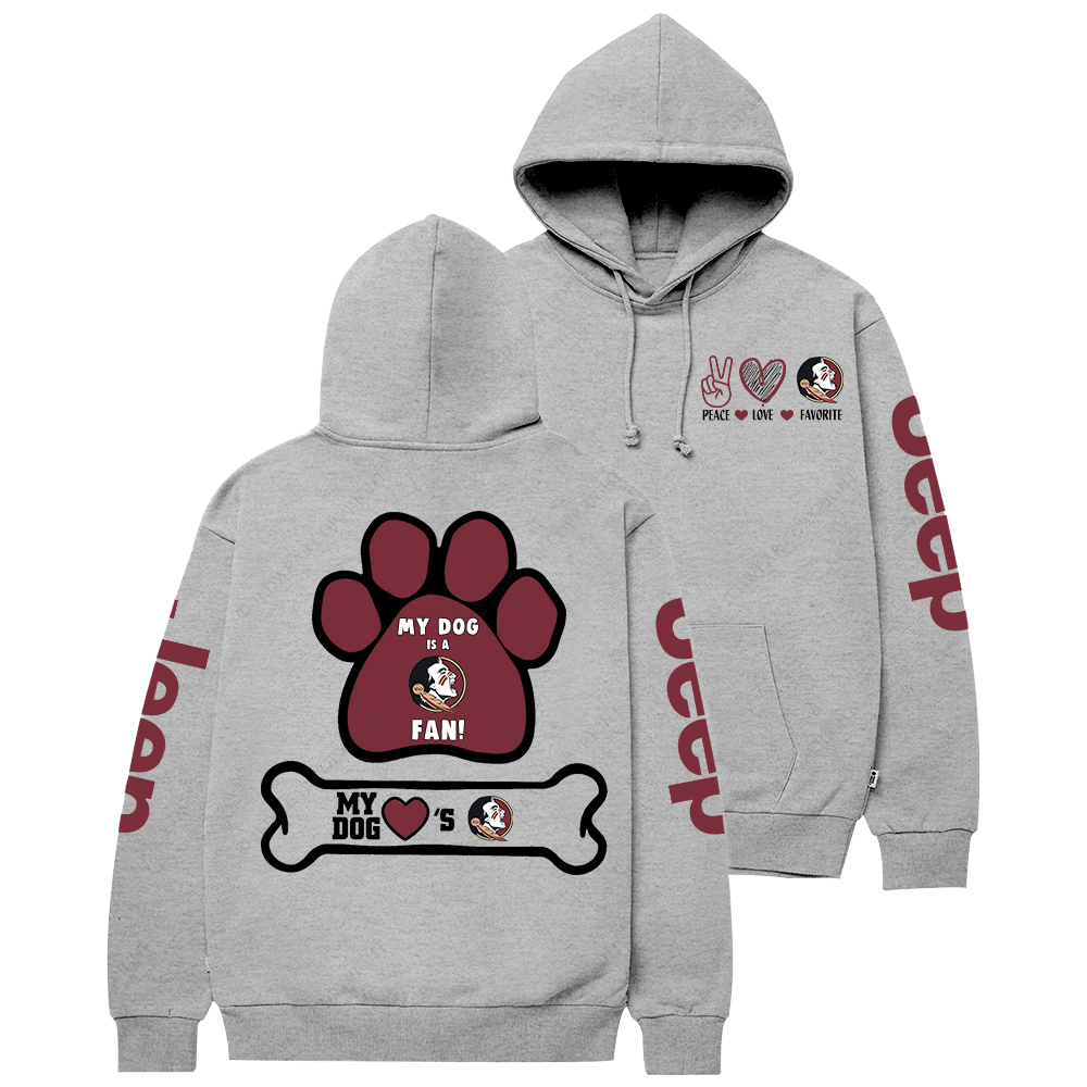 Florida State Seminoles Paw Print Jp Casual Hoodie