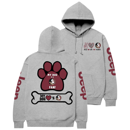Florida State Seminoles Paw Print Jp Casual Hoodie