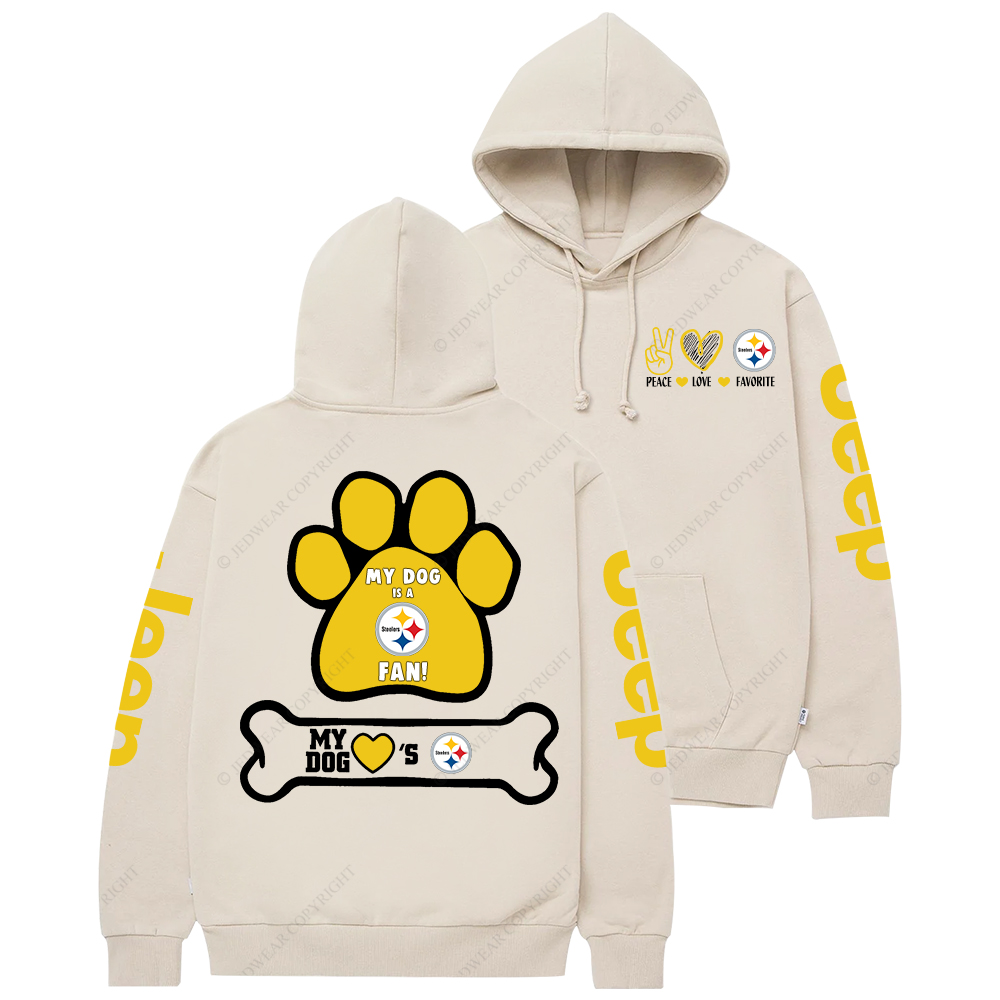 Pittsburgh Steelers Paw Print Jp Casual Hoodie