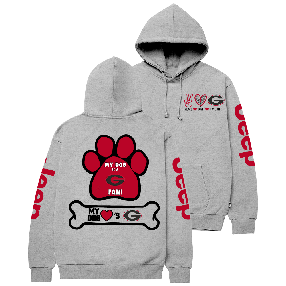 Georgia Bulldogs Paw Print Jp Casual Hoodie