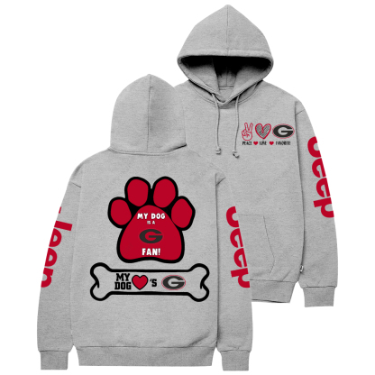 Georgia Bulldogs Paw Print Jp Casual Hoodie