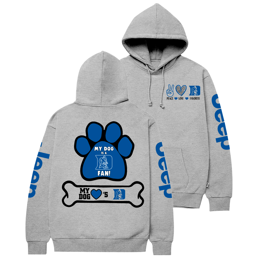 Duke Bluedevil Paw Print Jp Casual Hoodie