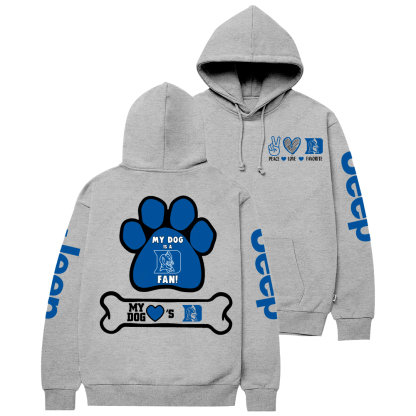 Duke Bluedevil Paw Print Jp Casual Hoodie