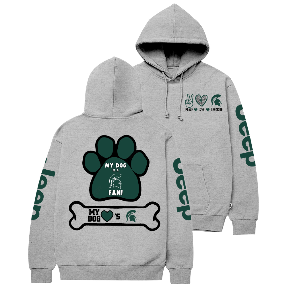 Michigan State Spartans Paw Print Jp Casual Hoodie