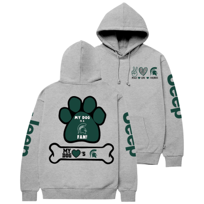 Michigan State Spartans Paw Print Jp Casual Hoodie