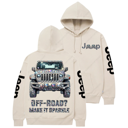 Bling Sparkle Rhinestone Car Glam Girl Jp Casual Hoodie