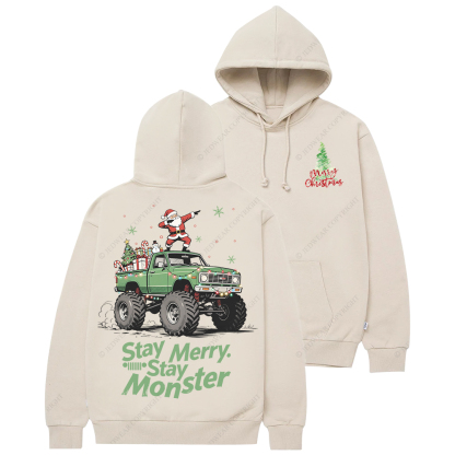 Stay Merry Christmas Stay Monster Jp Casual Hoodie