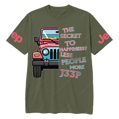The Secret To Happiness Less People More Car Jp Girl T-Shirt