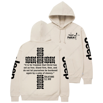 Faith Galatians 5:1 niv Religion Jesus Jp Casual Hoodie