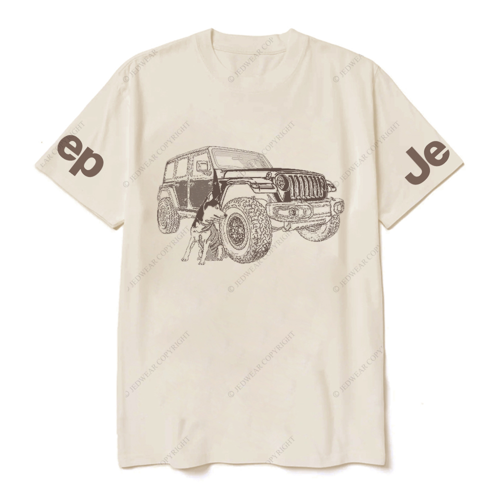 The Puppy Sits Next To The Off-Road JP T-Shirt