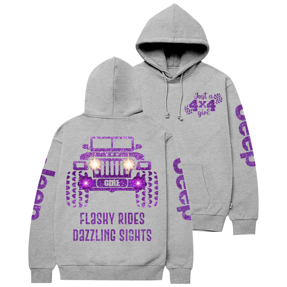 Purple Bling Car Flashy Rides Dazzling Sights Jp Casual Hoodie