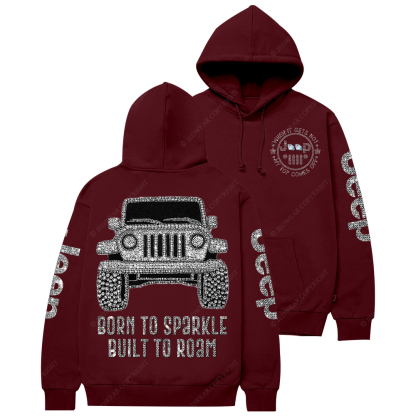 Bling Car Born To Sparkle Built To Roam Jp Casual Hoodie