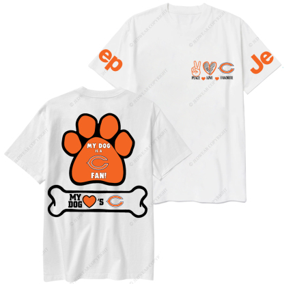 Chicago Bears Paw Print Jp T-Shirt