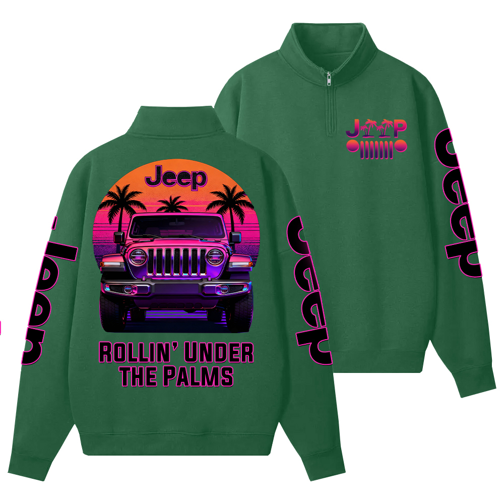 Rollin’ Under the Palms Jp Half-Zip Jacket Sweatshirt