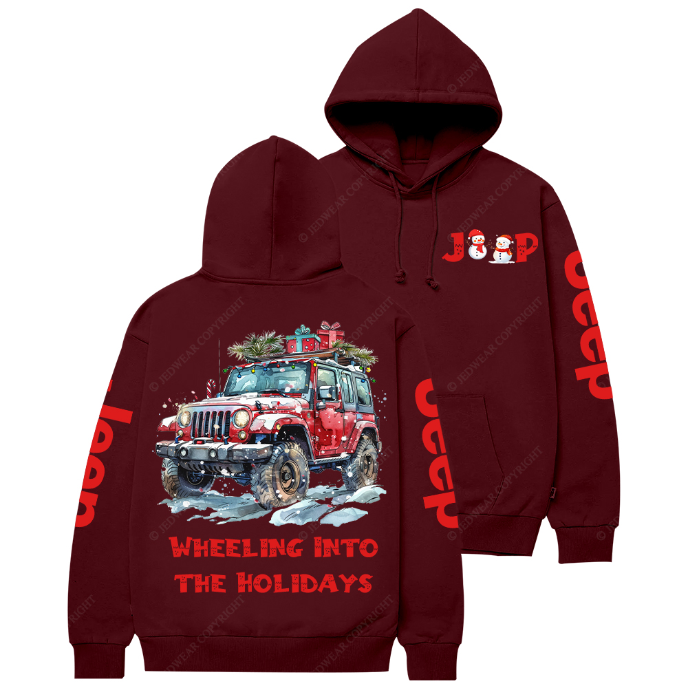 Christmas Wheeling Into The Holidays Jp Casual Hoodie
