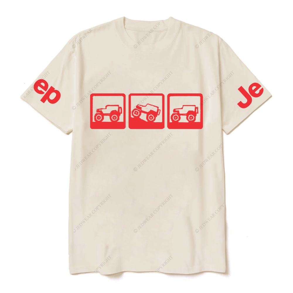 The Car Is Driving On Three Different Road Conditions JP T-Shirt