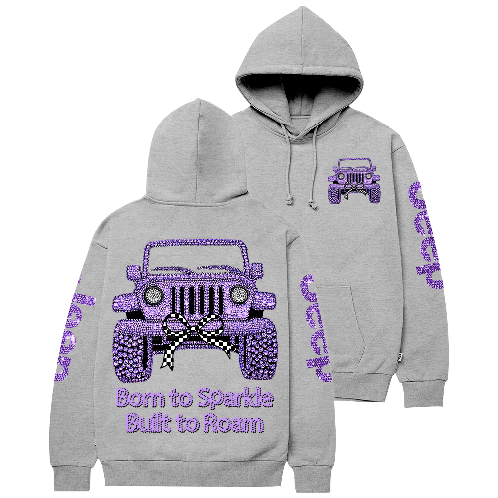 Girl Purple Car Bling Bling Jp Casual Hoodie