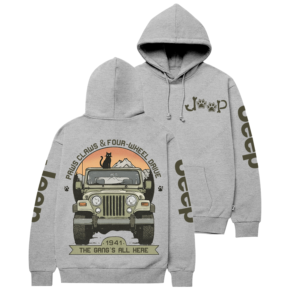 Paws Claws Four-Wheel Drive The  Gang‘s  All  Here Jp Casual Hoodie
