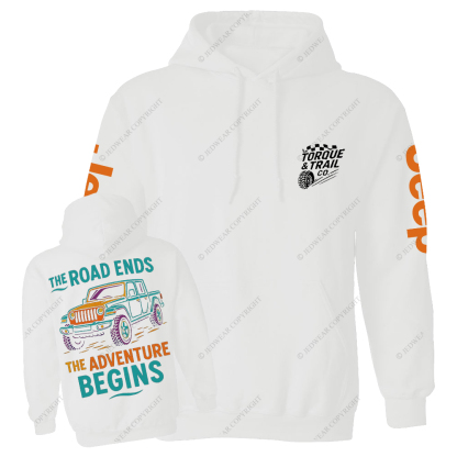 The Road Ends The Adventure Begins Gladiator Jp Casual Hoodie