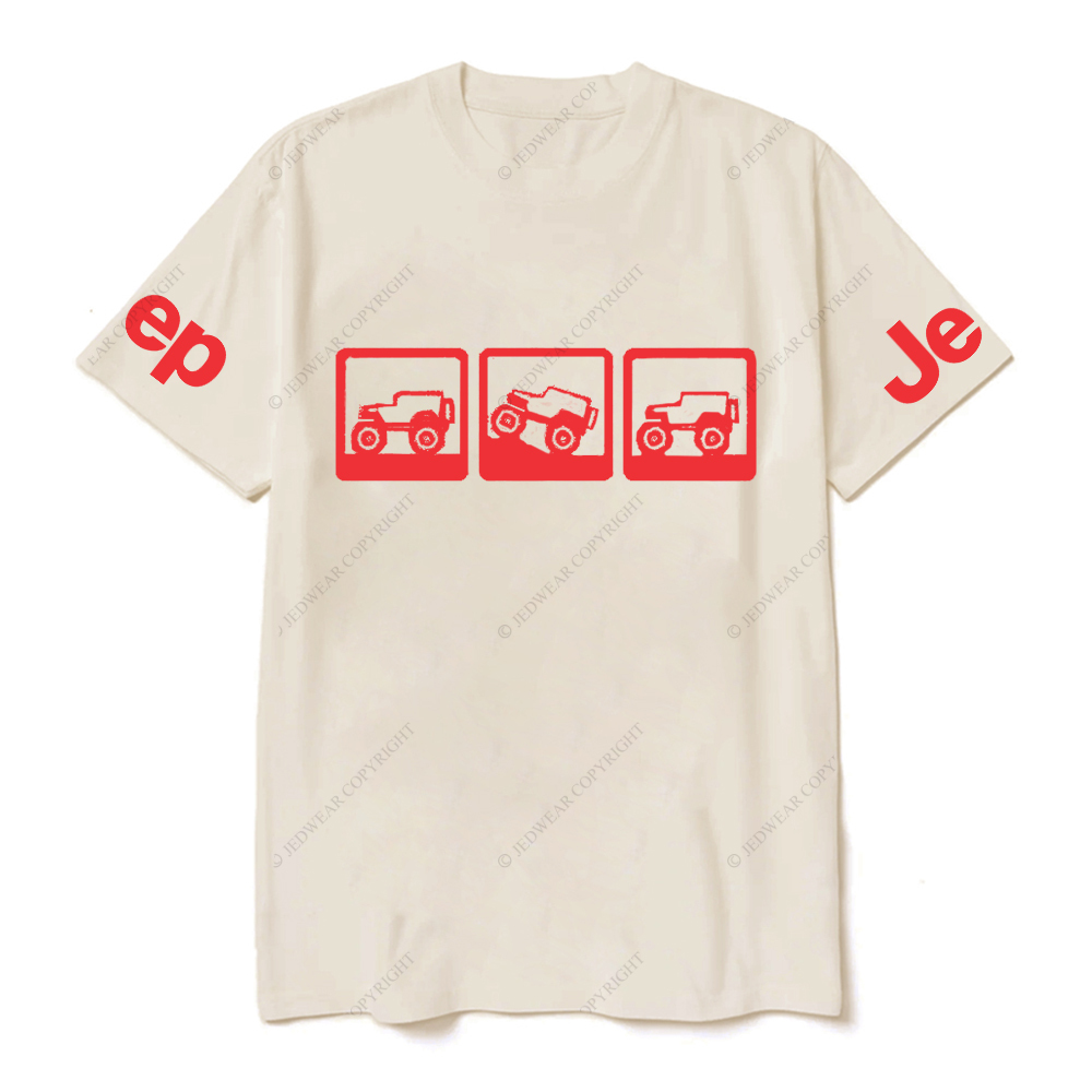The Car Is Driving On Three Different Road Conditions JP T-Shirt