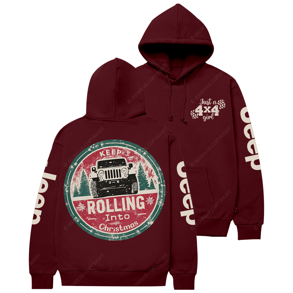 Keep Rolling Into Christmas Jp Casual Hoodie
