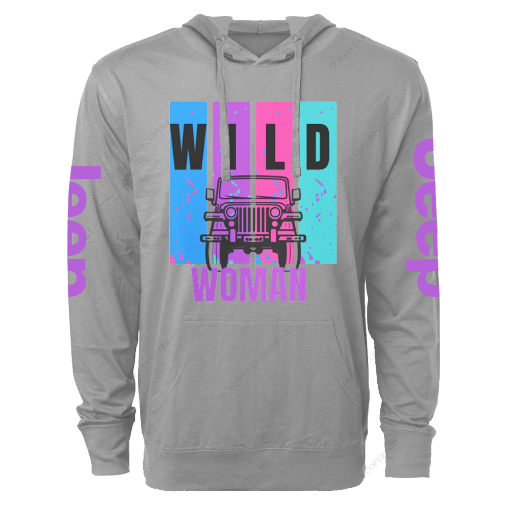 Wild Woman Adventure Colorful Jp Oversized Lightweight Hoodie   