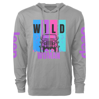 Wild Woman Adventure Colorful Jp Oversized Lightweight Hoodie   