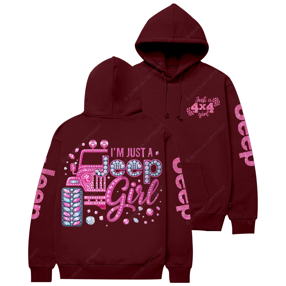 Rhinestone Pink Bling Car Jp Casual Hoodie