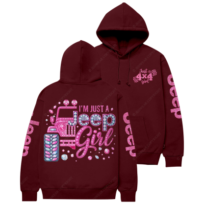 Rhinestone Pink Bling Car Jp Casual Hoodie