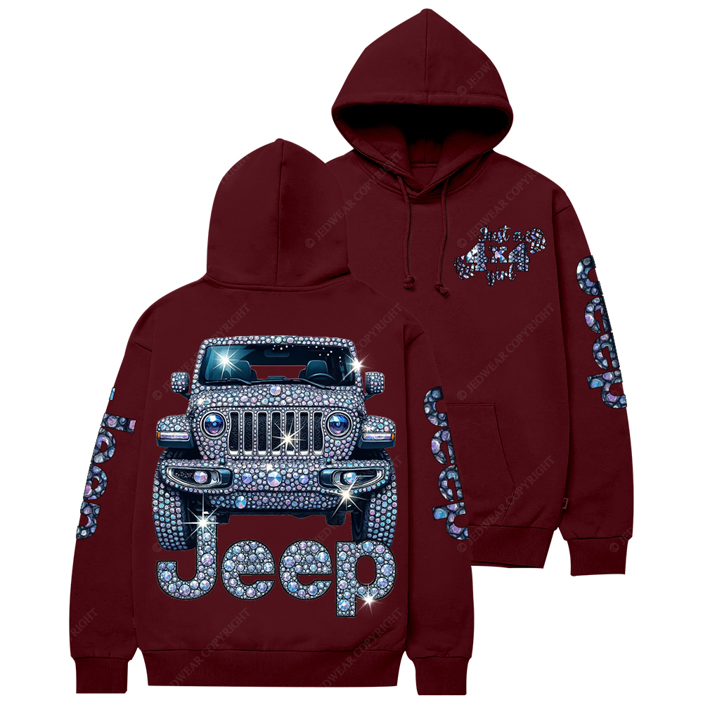 Bling Sparkle Rhinestone Car Just A Girl Jp Casual Hoodie
