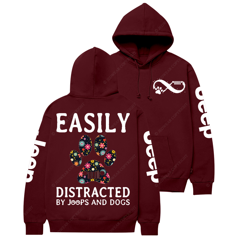 Easily Distracted By Cars And Dogs Jp Casual Hoodie