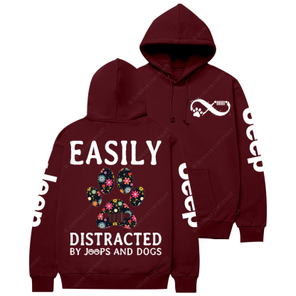 Easily Distracted By Cars And Dogs Jp Casual Hoodie