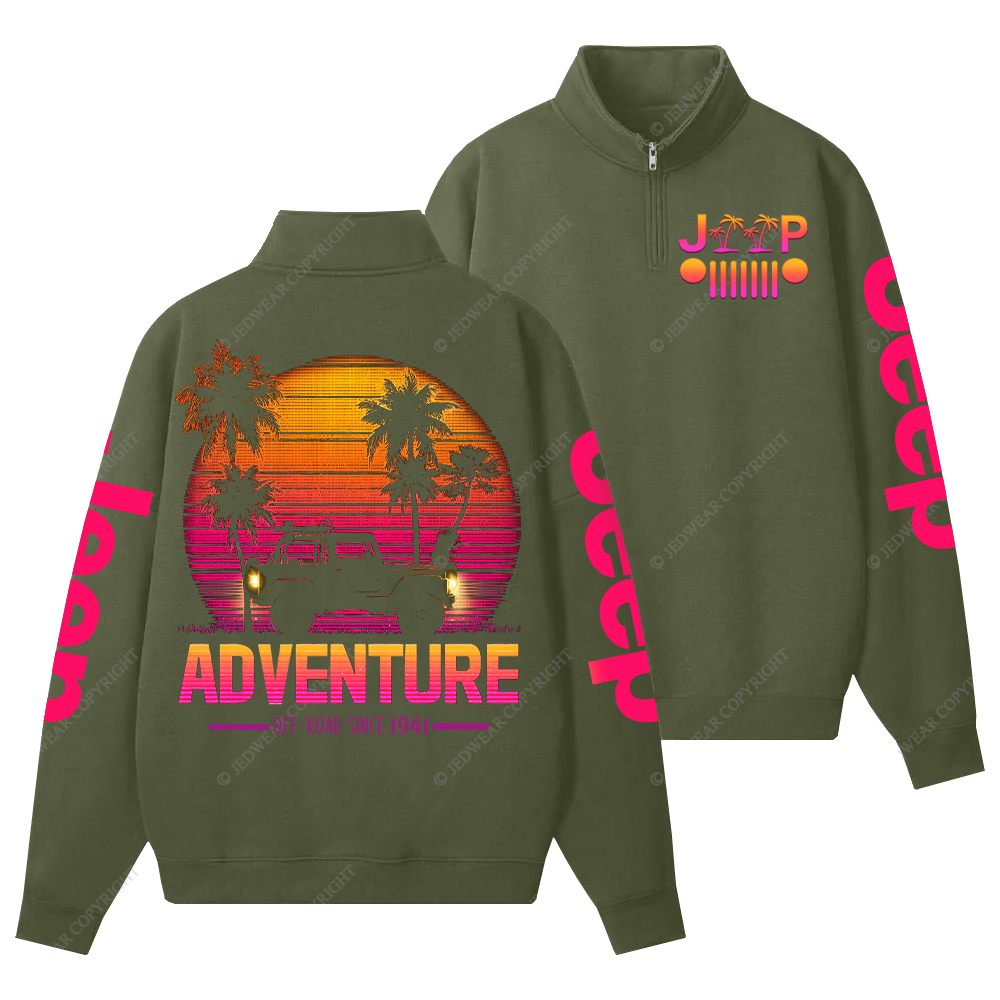 Off-Road Adventure Sunset  Since 1941 Jp Half-Zip Jacket Sweatshirt