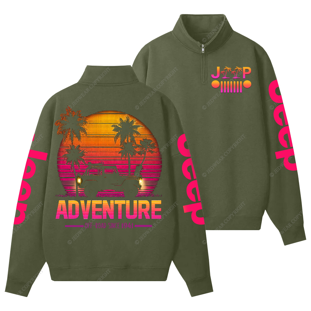 Off-Road Adventure Sunset  Since 1941 Jp Half-Zip Jacket Sweatshirt
