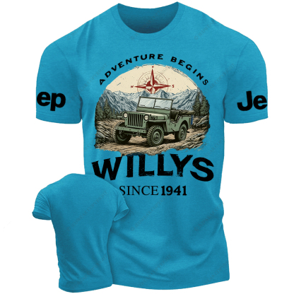 Adventure Begins Willys 1941 Jp T-Shirt